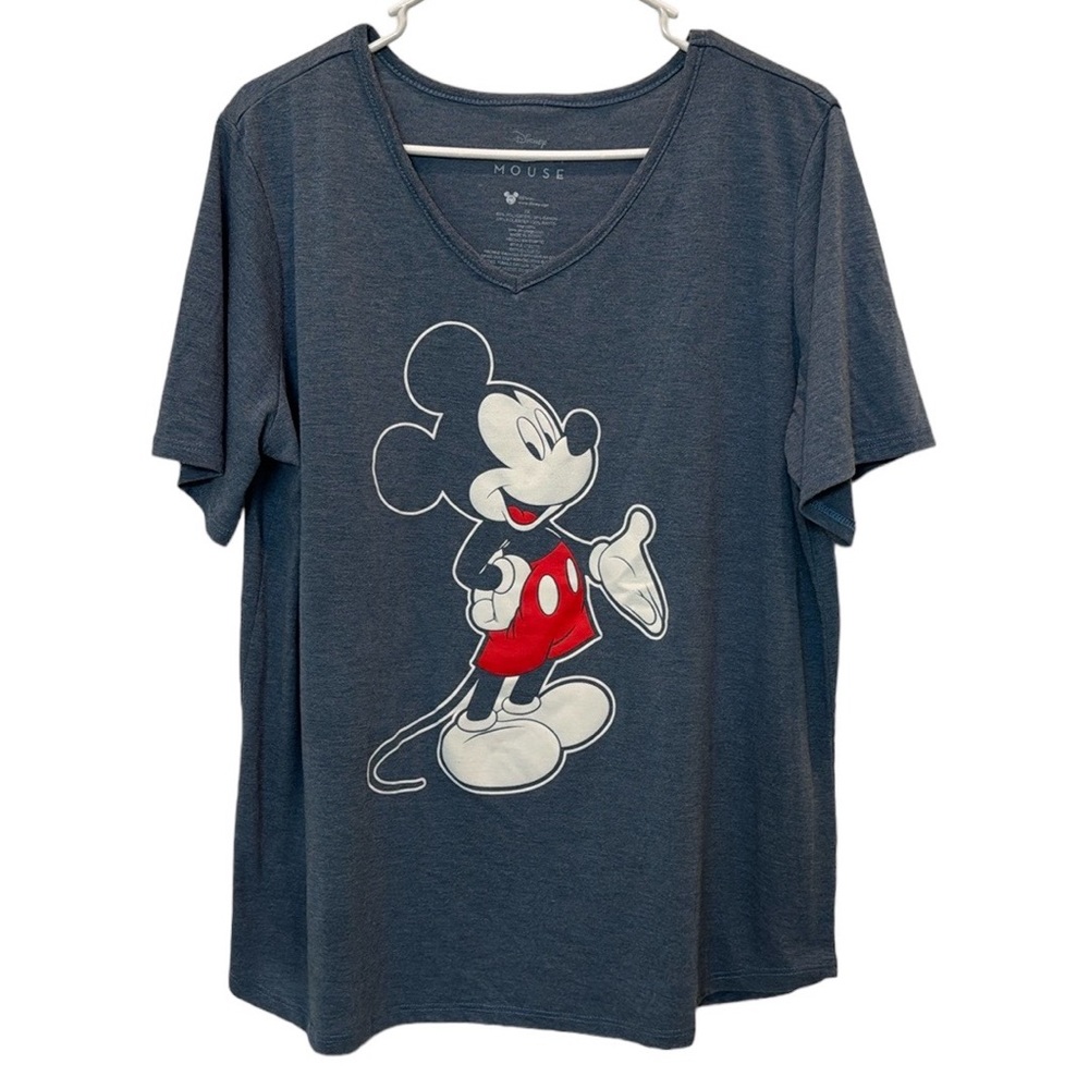 Disney Women's Short Sleeve Tee - Navy with Mickey Mouse